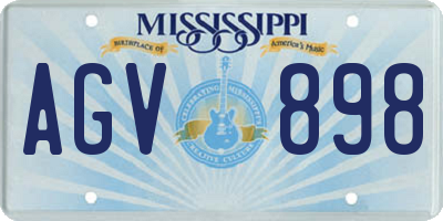 MS license plate AGV898