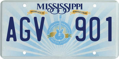 MS license plate AGV901