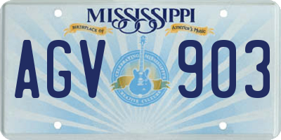 MS license plate AGV903