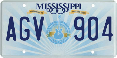 MS license plate AGV904
