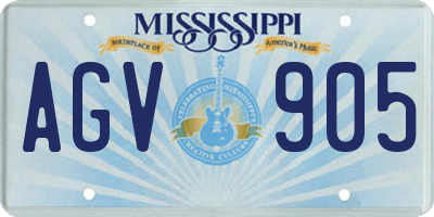 MS license plate AGV905