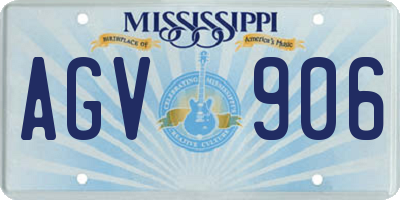 MS license plate AGV906
