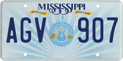 MS license plate AGV907