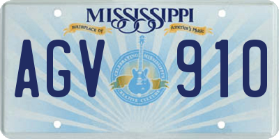 MS license plate AGV910