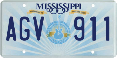 MS license plate AGV911