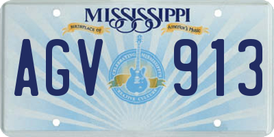 MS license plate AGV913