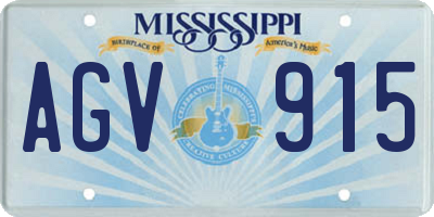 MS license plate AGV915