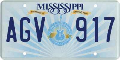 MS license plate AGV917