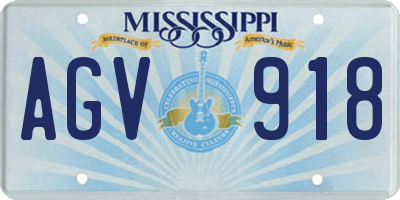 MS license plate AGV918