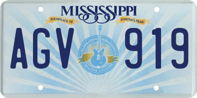 MS license plate AGV919