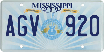 MS license plate AGV920