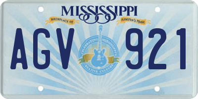 MS license plate AGV921