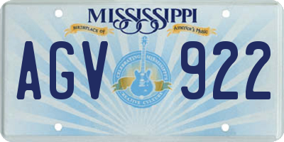 MS license plate AGV922