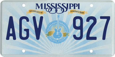 MS license plate AGV927