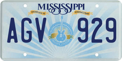 MS license plate AGV929