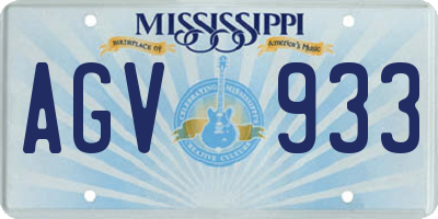 MS license plate AGV933
