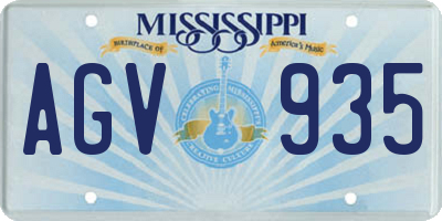 MS license plate AGV935