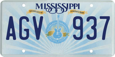 MS license plate AGV937