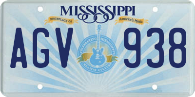 MS license plate AGV938