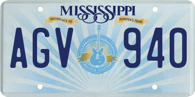 MS license plate AGV940