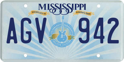 MS license plate AGV942