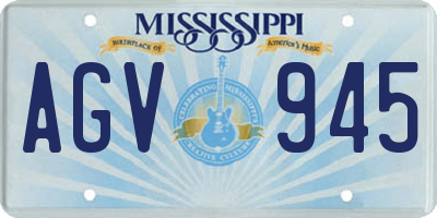 MS license plate AGV945