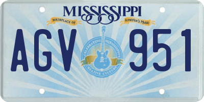 MS license plate AGV951