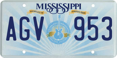 MS license plate AGV953