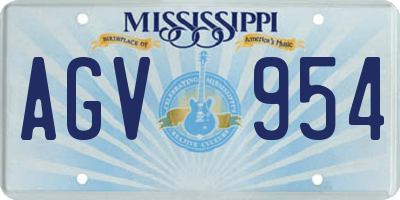 MS license plate AGV954