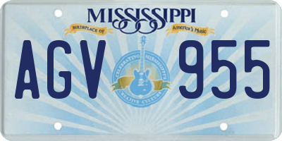 MS license plate AGV955