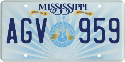 MS license plate AGV959