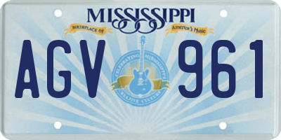 MS license plate AGV961