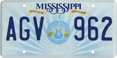 MS license plate AGV962