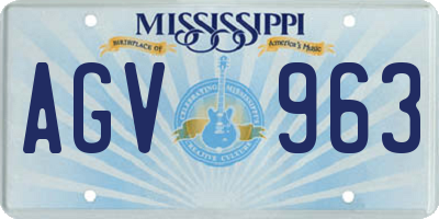 MS license plate AGV963