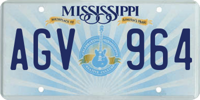 MS license plate AGV964