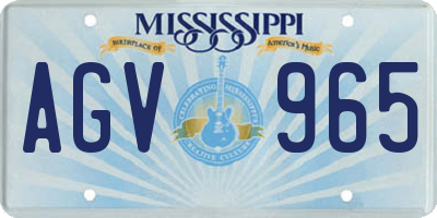 MS license plate AGV965