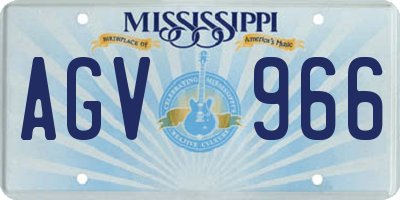 MS license plate AGV966