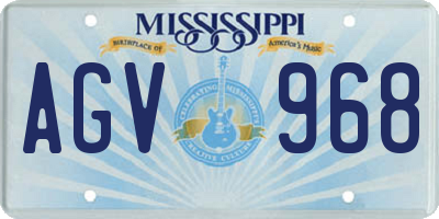 MS license plate AGV968