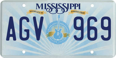 MS license plate AGV969
