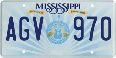 MS license plate AGV970
