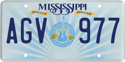 MS license plate AGV977