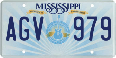 MS license plate AGV979