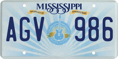 MS license plate AGV986