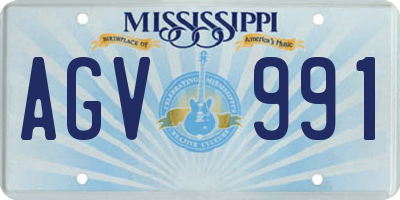 MS license plate AGV991