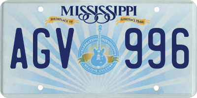 MS license plate AGV996