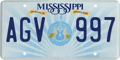 MS license plate AGV997