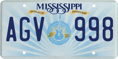 MS license plate AGV998