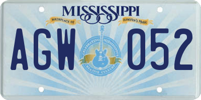 MS license plate AGW052