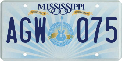 MS license plate AGW075
