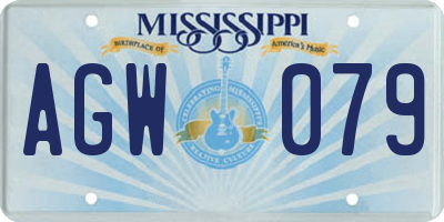 MS license plate AGW079